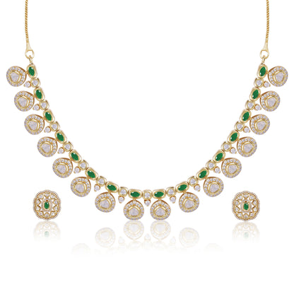 Polki Pearl Drop Necklace Set