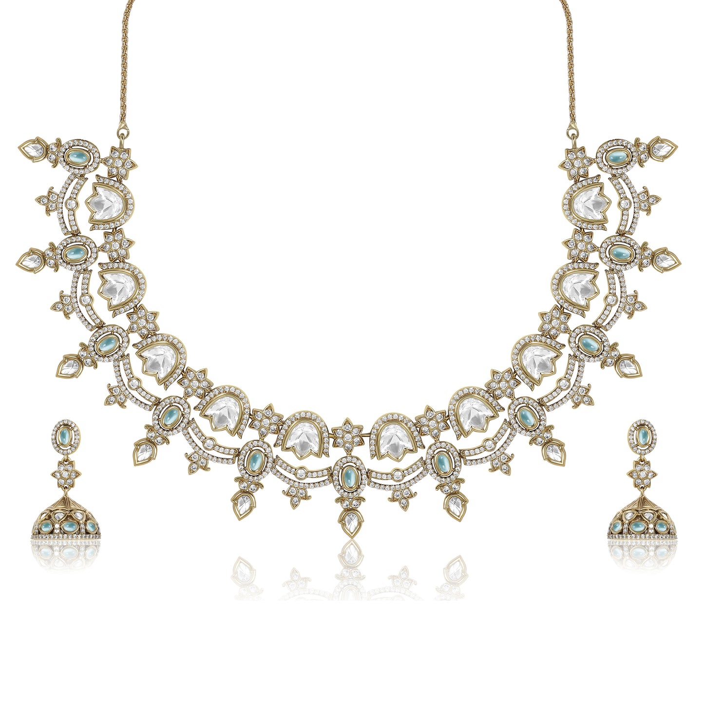 Mirror Accents Antique Necklace Set