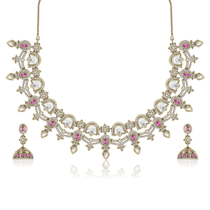 Mirror Accents Antique Necklace Set