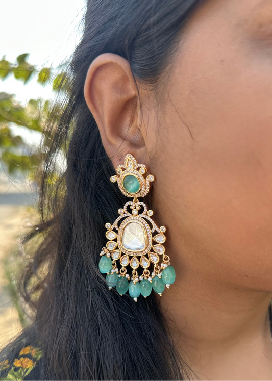 Pota Kundan Dangler Earrings