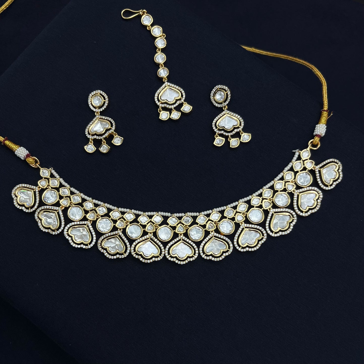 Lotus Styled Kundan Necklace Set