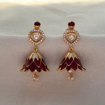 Lotus Charm Earrings