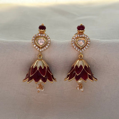 Lotus Charm Earrings