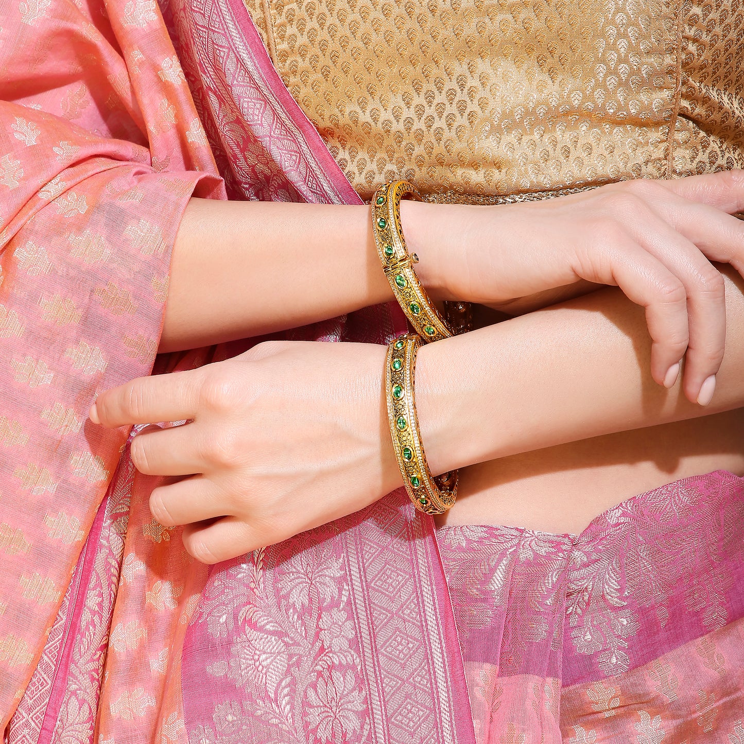 Copper Look Kundan Bangles