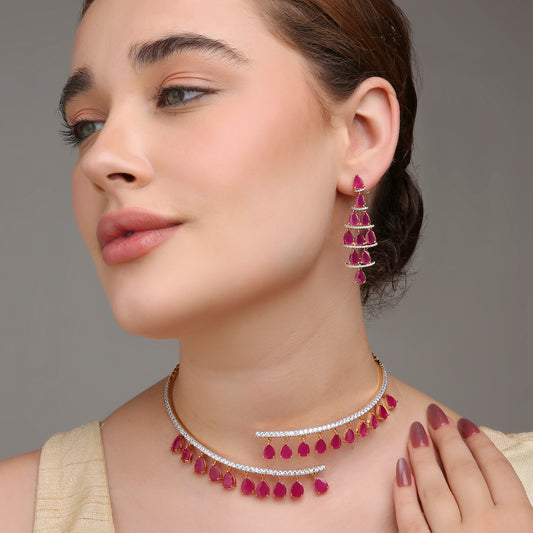Dangling Diamonds Hasli Set