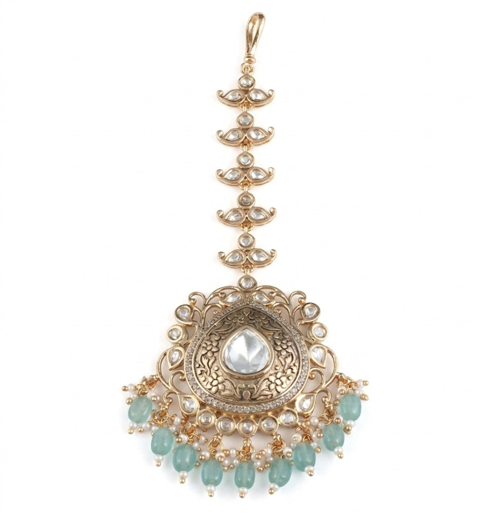 Antique Styled Kundan Maangtika