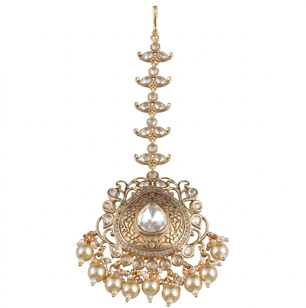 Antique Styled Kundan Maangtika