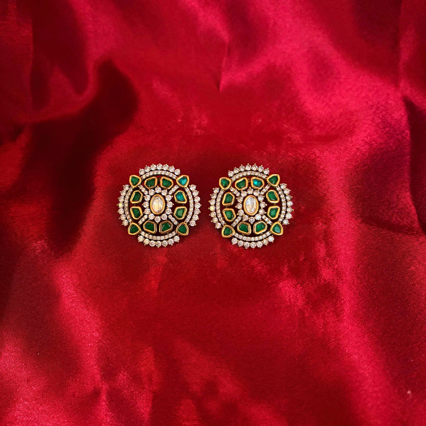 Royal Kundan Bloom Studs