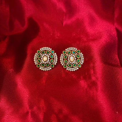 Royal Kundan Bloom Studs