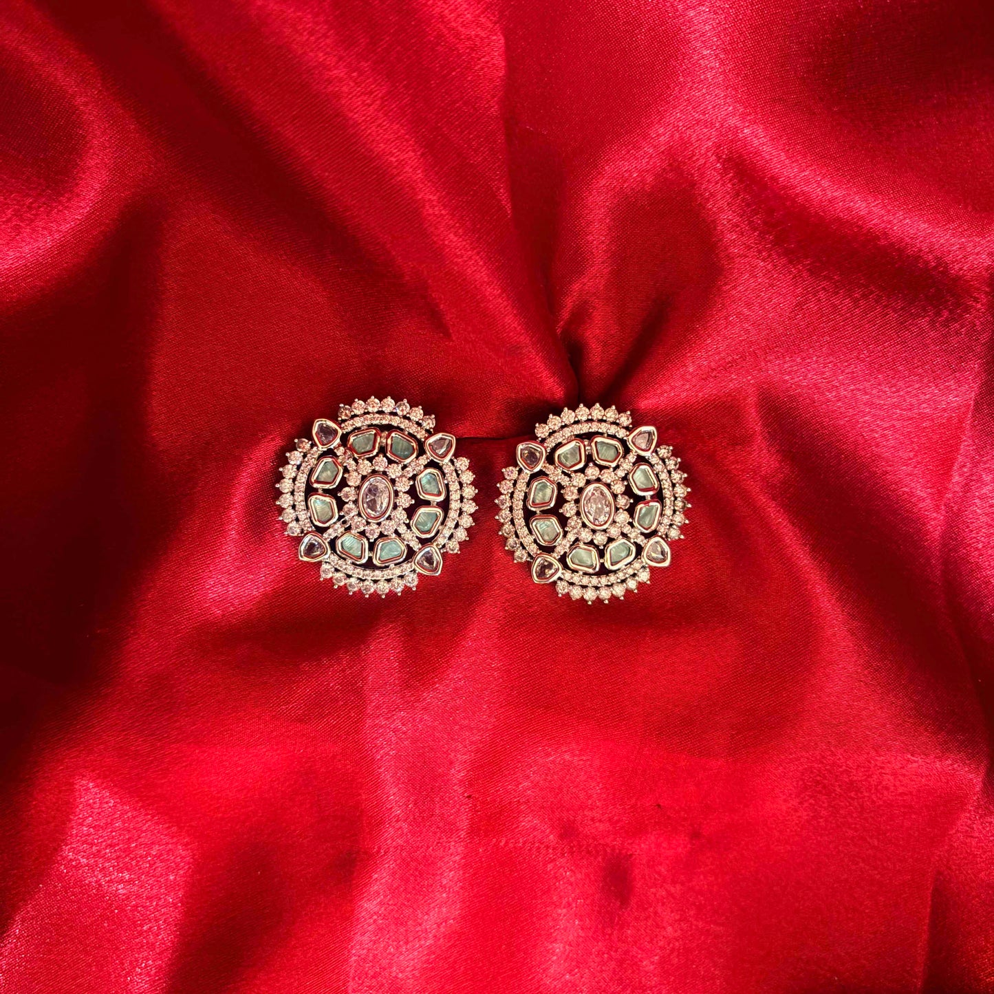 Royal Kundan Bloom Studs