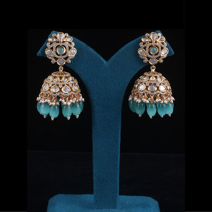 Pota Fused Kundan Jhumka Earrings