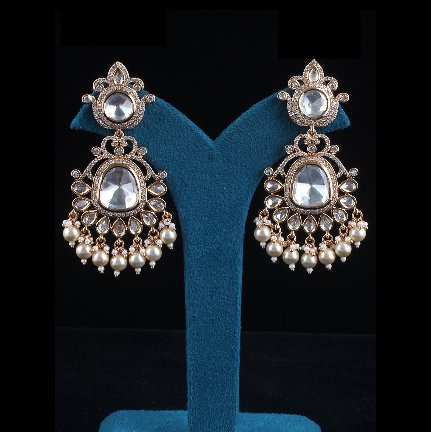 Pota Kundan Dangler Earrings