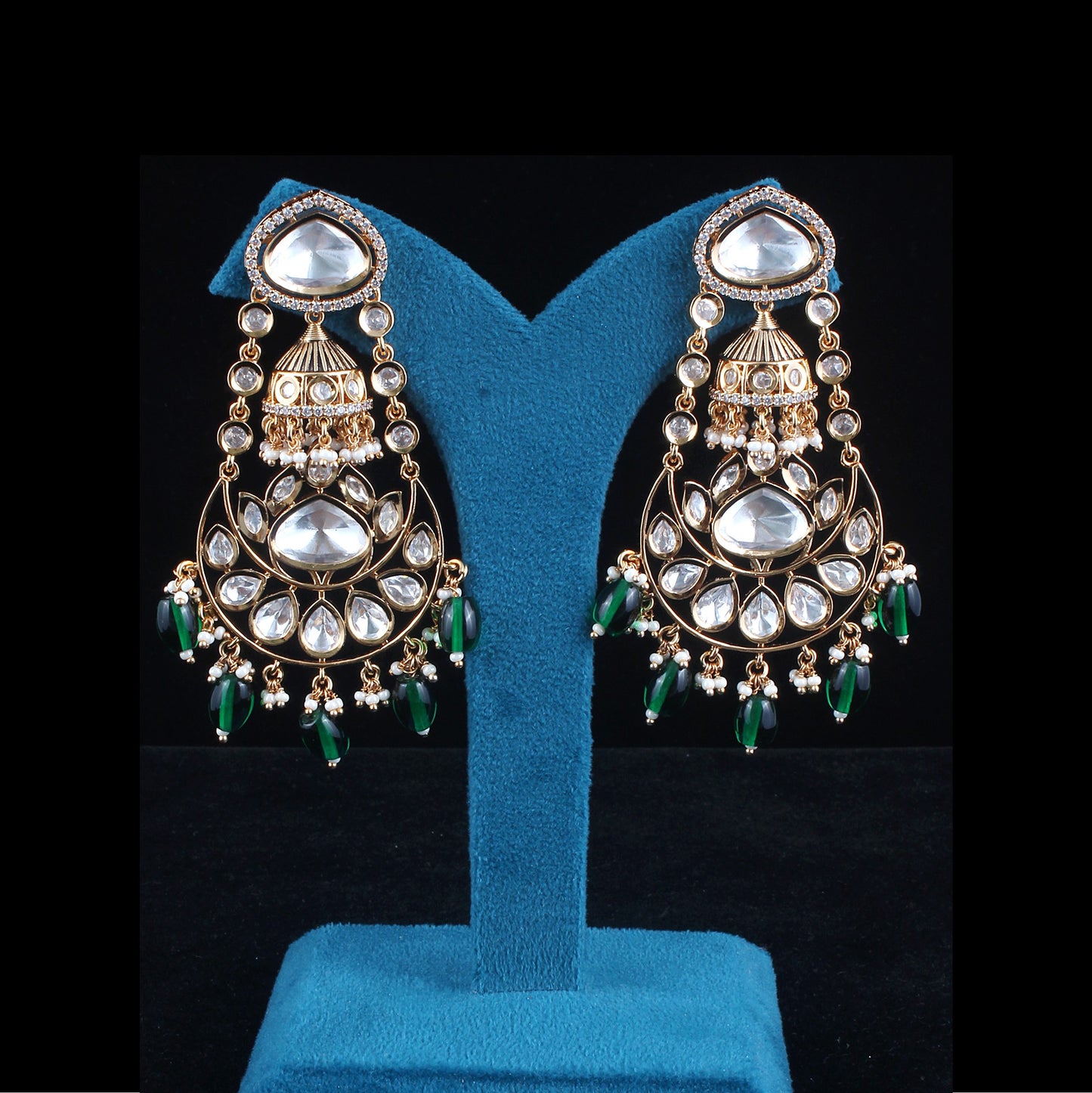 Fusion Jhumka Chandbali Earrings