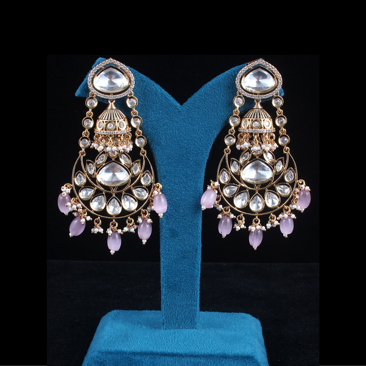 Fusion Jhumka Chandbali Earrings