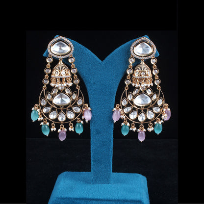 Fusion Jhumka Chandbali Earrings