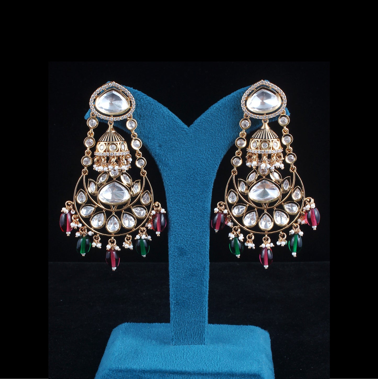 Fusion Jhumka Chandbali Earrings