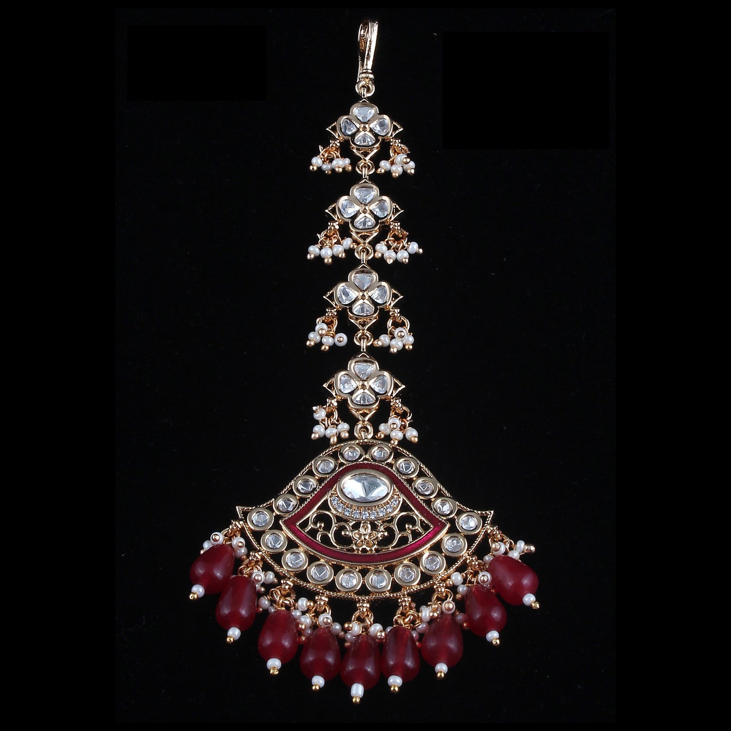 Eye Styled Meenakari Kundan Mang Tikka